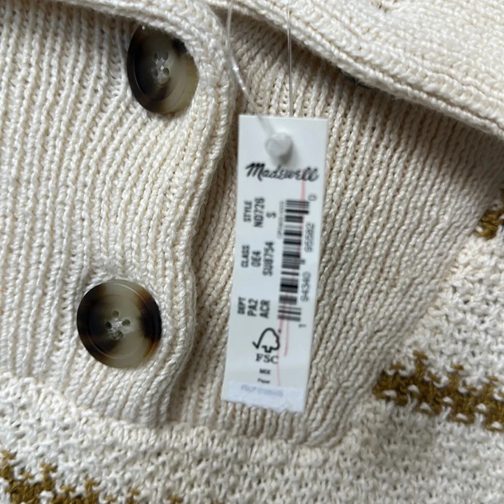 Madewell cream striped sweater size small.NWT - Picture 7 of 12
